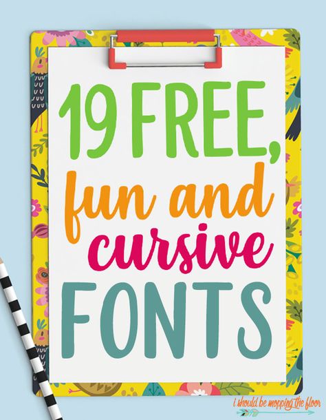 These 19 Fun Cursive Fonts are free and fantastic. Perfect for printables, crafting, SVGs, and more! Calligraphy Alphabet Bold Fonts, Fun Fonts For Posters, Fun Fonts To Draw, Fun Fonts Alphabet, Best Cursive Fonts, Free Cursive Fonts, Pretty Script Fonts, Learning Cursive, Business Fonts