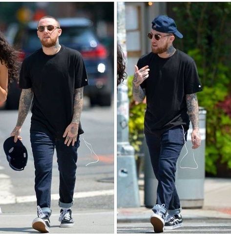 Mac Miller Outfits, Larry Fisherman, Mac Miller And Ariana Grande, Estilo Vans, Mac Collection, Angel Boy, Gq Style, Outfits 2017, Big Sean