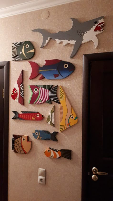 Wood Fish Art Home Decor Painted Board For Home or Office | Etsy Wood Fish Art, Woodworking Projects Ideas, Wood Yard Art, Wood Fish, Fish Crafts, Wooden Fish, Fish Sculpture, Wood Working Gifts, Painted Boards