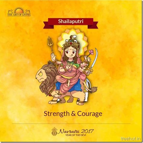 Shailaputri, First Form of Nav Durga , Navratri, The Art of Living Mata Shailputri, Subho Mahalaya, Navratri Devi Images, Navratri Wishes, Goddess Names, Durga Painting, Happy Navratri Images, Durga Images, Navratri Images