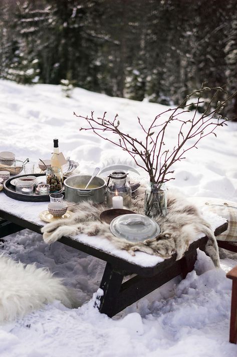 Winter Picnic, Picnic Inspiration, Winter Table, Winter Dinner, Ski Chalet, Potting Shed, Winter Party, Winter Wonder, A Picnic