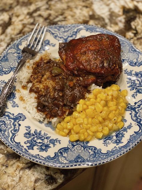 flip to other side of thigh and brown until both sides are a golden brown. (Example photo will be below.) Once Sticky Chicken Crockpot, Cajun Sticky Chicken Recipe, Cajun Sticky Chicken, Cajun Recipes Louisiana, Sticky Chicken Recipe, Chicken Finger Recipes, Rice And Gravy, Cajun Dishes, Cajun Creole Recipes