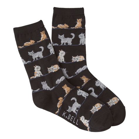 Cats Socks Silly Socks, Kawaii Socks, Sneaker Outfits Women, Sock Lovers, Funky Socks, Women Crew Socks, Cat Socks, Black Socks, Cute Socks