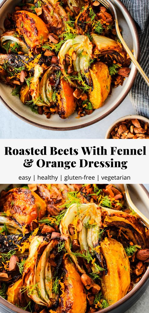 Fennel Beet Orange Salad, Roasted Vegetables With Fennel, Fennel Side Dish, Fennel Tops Recipes, Beet Side Dish Recipes, Fall Beet Recipe, Vegan Fennel Recipes, Healthy Fennel Recipes, Gold Beets Recipe