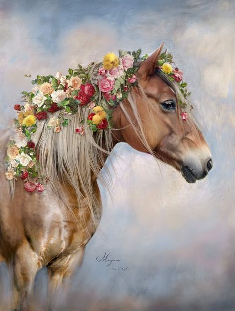 Horse With Flowers, Diy Basket, Secret Places, But Why, Decorative Accents, The Soul, Storage Solutions, Digital Painting, The Secret