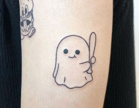 50+ Ghost Tattoo Ideas to Get Inspired By | Bonus: Their Meanings - InkMatch Cute Ghost Tattoo, Ghost Tattoo Ideas, Dumbest Tattoos, Tea Tattoo, Moon Phases Tattoo, Crazy Tattoos, Don't Be Scared, Ghost Tattoo, Doodle Tattoo