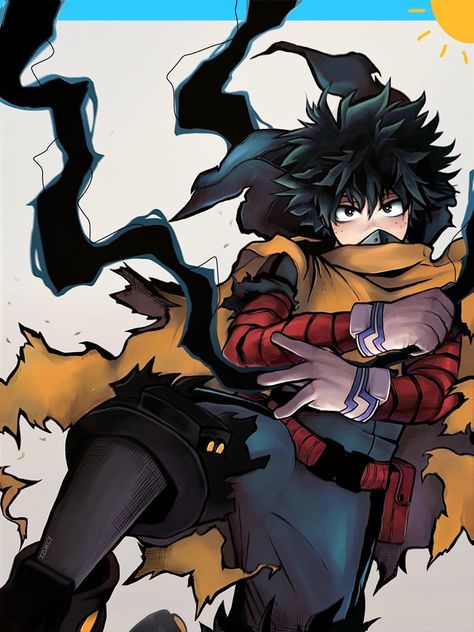 by: izukcy Izuku Midoriya Vigilante, Dark Deku, Vigilante Deku, Deku Boku No Hero, Twitter Artist, Villain Deku, My Hero Academia Shouto, My Hero Academia Manga, Funny Anime Pics