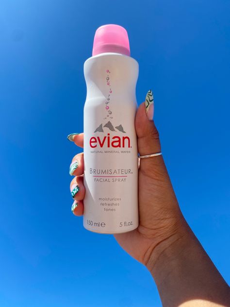 Evian Spray, Evian Facial Spray, Natural Mineral Water, Water Aesthetic, Facial Spray, Mineral Water, Summer Inspo, Water Spray, Ulta Beauty