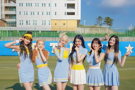 #STAYC #swith #kpop #스테이씨 #Sumin #Sieun #Isa #Seeun #Yoon #J Stayc Stereotype, Blonde And Brunette Best Friends, Dancers Outfit, Cheerleading Outfits, School Looks, It's Going Down, Kpop Outfits, Stage Outfits, Dance Outfits