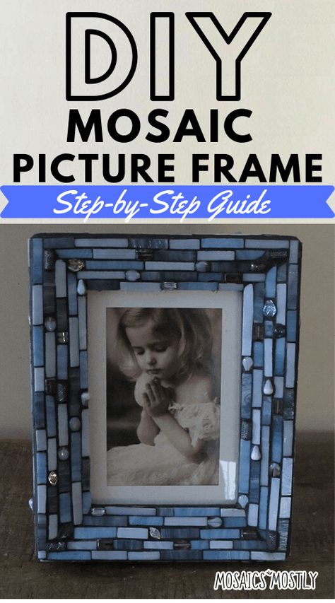 Stained Glass Picture Frames, Simple Mosaic, Picture Frame Projects, Free Mosaic Patterns, Glass Crafts Diy, Charcoal Picture, Easy Mosaic, Mosaic Frames, Mosaic Mirror Frame