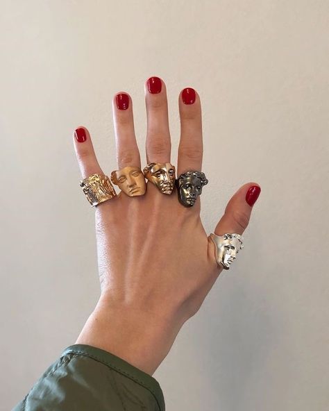 Greek Rings, Ancient Greek Jewelry, Greek Ring, Fashion Student, Instagram Paris, Greek Jewelry, Dope Jewelry, Funky Jewelry, Jewelry Lookbook