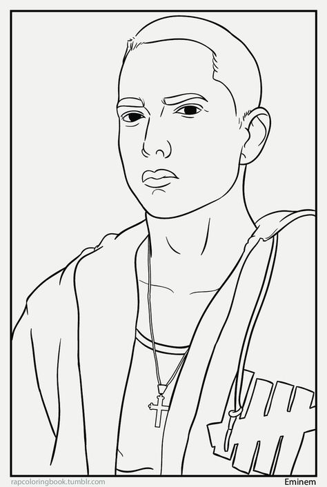 Eminem Eminem Drawing, Behance Illustration, Bun B, Hip Hop Artwork, Rapper Art, Hip Hop Art, Outline Drawings, La Face, Free Printable Coloring