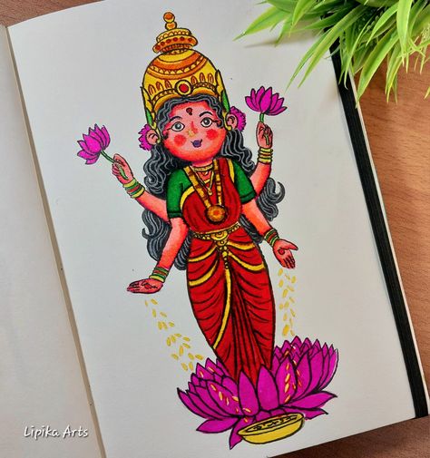 Lakshmi Drawing, Lord Drawing, Jerry Images, God Drawing, Maa Laxmi, Disney Canvas Art, Wall Art Diy Paint, Boho Art Drawings, Easy Love Drawings