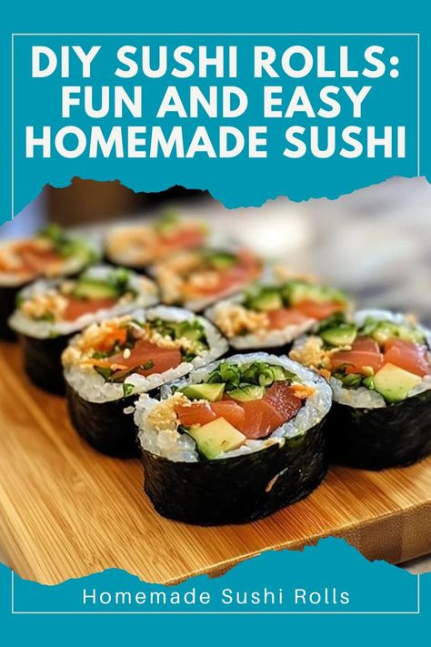 Roll up some fun with these DIY sushi recipes! Customize your rolls with your favorite fillings and enjoy a sushi night at home. 🍣 #SushiNight #HomemadeGoodness #SushiRolls #MakeYourOwnSushi Easy Diy Sushi, Diy Sushi Rolls, Sushi Night At Home, Easy Homemade Sushi, Sushi Rolls At Home, Easy Sushi Rolls, Making Sushi At Home, Make Sushi At Home, Homemade Sushi Rolls