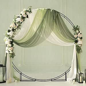 THORISE 6.5Ft Double Round Wedding Arch, Black Metal Garden Arch for Climbing Plants, Balloon Arch Stand with Base for Ceremony Indoor and Outdoor, Party Decoration, Easy Assembly White And Green Wedding, Wedding Backdrop Design, Wedding Arch Flowers, Arch Decoration, Arch Decoration Wedding, Arch Flowers, Wedding Decor Style, Wedding Stage Decorations, Backdrop Design