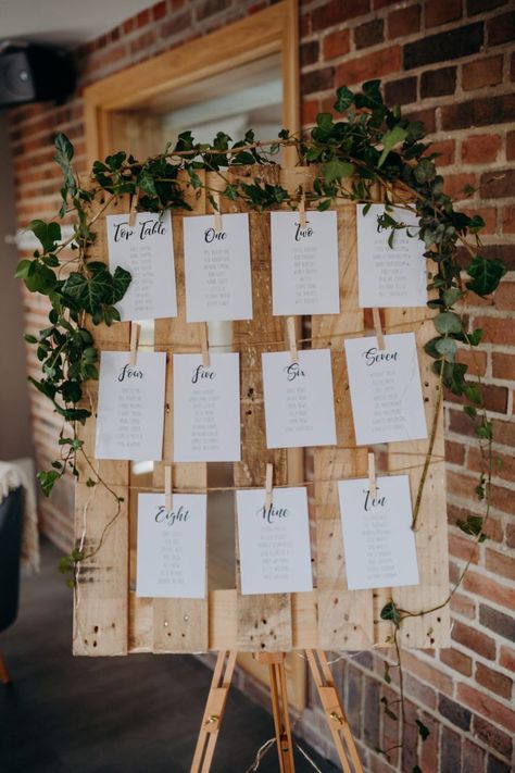 The prettiest table card boards we've ever seen! We love the idea of having the layout on a board rather than on a table as it saves so much space and also looks better.  #creativeweddingideas #namecards #weddingnamecards #weddingideas Wedding Table Assignments, Table Assignments, Rustic Wedding Decorations, Enchanted Forest Wedding, Wedding Name Cards, Wedding Table Plan, Seating Plan Wedding, Seating Cards, Seating Chart Wedding