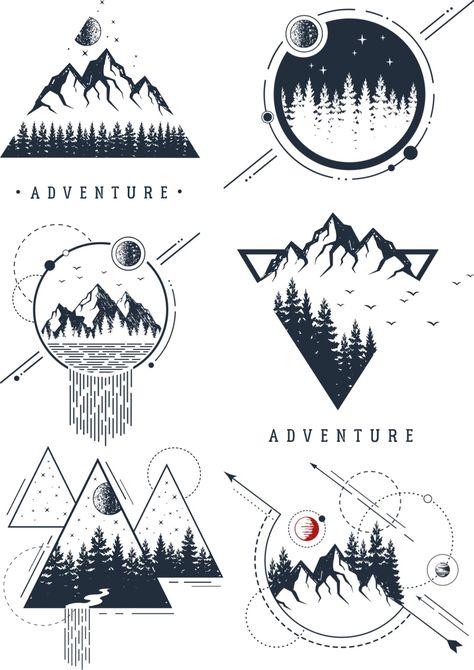 Logo Montagne, Geometric Nature, Svg Camping, Clothing Brand Logos, Natural Clothing, Tattoo Inspo, Digital Graphics, Plein Air, Brand Logo