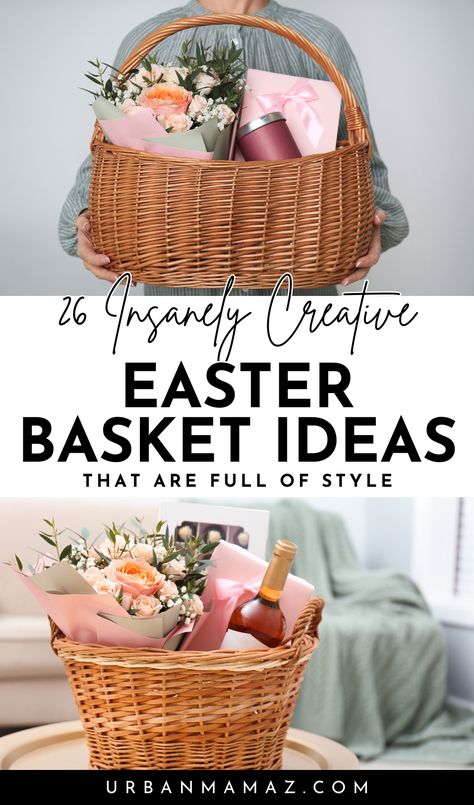 Looking for insanely creative Easter basket ideas that are full of style? Check out this list of 26 amazing Easter basket ideas for everyone you love. Creative Easter Basket Ideas, Creative Easter Baskets, Easter Basket Ideas, Ideas For Easter, Easter Ideas, Basket Ideas, Easter Basket, Easter Baskets, For Everyone