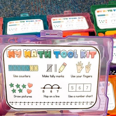 Sabrinna on Instagram: "How will you ensure your students have safe materials in the classroom? . . INDIVIDUAL KITS! . . Absolutely obsessed with this perfect math kit label from @sweetfirstiefun ! . . #teacherorganization #manipulatives" Math Kits Kindergarten, Math Manipulative Tool Kit, Kindergarten Math Tool Kit Student, Storing Math Manipulatives, Math Unit Organization, Math Manipulative Organization, Manipulative Storage Classroom, Math Centers Organization, Kindergarten Math Manipulatives