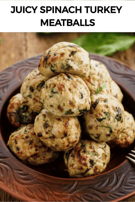 Juicy Spinach Turkey Meatballs Best Baked Turkey, Turkey Meatballs With Spinach, Spinach Turkey Meatballs, Meatballs With Spinach, Frozen Turkey Meatballs, Turkey Spinach Meatballs, Baked Turkey Meatballs, Spinach Meatballs, Turkey Meatballs Healthy