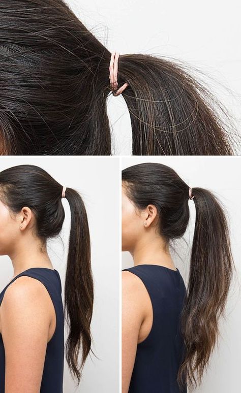 Hair, Head, Ear, Brown, Hairstyle, Forehead, Shoulder, Hair accessory, Sleeveless shirt, Style, Elastic Headband Hairstyle, Longer Ponytail Trick, Fuller Ponytail, Ponytail Trick, Full Ponytail, 2nd Day Hair, Long Hair Ponytail, Thicker Fuller Hair, Simple Ponytails