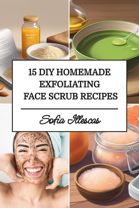 15 DIY Homemade Exfoliating Face Scrub Recipes Exfoliate Face Mask, Exfoliate Face Diy Homemade, Diy Exfoliating Face Scrub For Oily Skin, Exfoliating Mask For Face, Natural Face Exfoliant Diy, Home Made Face Scrub Exfoliate, Exfoliate Face Diy, Natural Exfoliant For Face, Diy Face Exfoliating Scrub