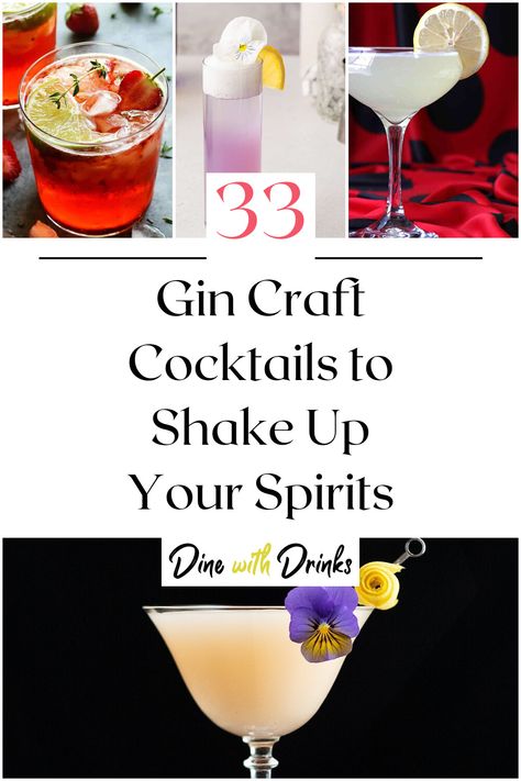 Collage of 4 gin craft cocktails. Classic Gin Cocktails, Craft Cocktail Recipe, Best Gin, Gin Cocktail Recipes, Craft Gin, Gin Lovers, The Best Recipes, Gin Cocktails, Craft Cocktails