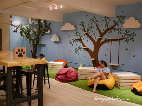 Pet Cafe, Cat Enrichment, Kitty Cafe, Store Design Boutique, Dog Cafe, Cafe Shop Design, Cafe Furniture, Espresso Bar, Animal Room