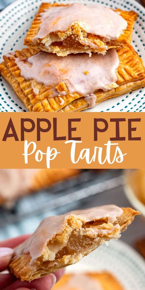 Apple Pop Tarts Homemade, Pop Tarts With Pie Crust, Pop Tart Pie, Apple Pop Tarts, Dessert With Apples, Easy Desserts To Impress, Apple Pie Pops, Cherry Danish, Easy Impressive Dessert