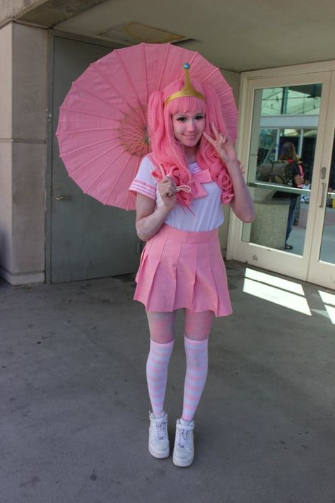 Pin for Later: 50+ Badass Costumes For Women Based on Fandoms Princess Bubblegum From Adventure Time Princess Bubblegum Halloween, Princess Bubblegum Outfits, Princess Bubblegum Costumes, Bubblegum Cosplay, Princess Bubblegum Cosplay, Adventure Time Cosplay, Most Creative Halloween Costumes, Princess Cosplay, Princess Bubblegum