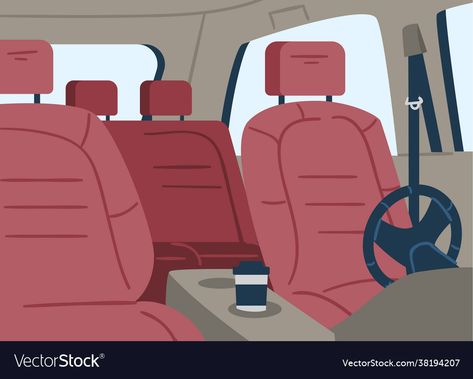 Car Inside View, Car Inside, Bus Interior, Inside Car, Nba Art, Outline Illustration, Flat Vector Illustration, Car Illustration, Dark Interiors