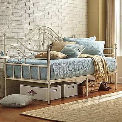 Wrought Iron Daybed, Iron Daybed, Twin Mattress, Headboards, Daybed, Put Together, Wrought Iron, Bedroom Ideas, Mattress