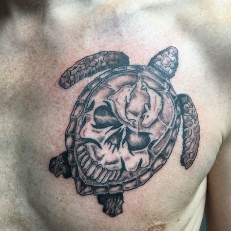 Turtle Skull Tattoo, Shepherd Tattoo, Hand Tatts, Feminine Skull Tattoos, Sea Turtle Tattoo, Back Tattoo Ideas, Secret Tattoo, Complete Tattoo, Sea Shepherd