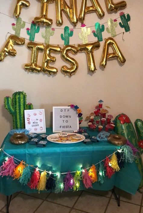 Final fiesta theme for bachelorette party Bachelorette Taco Theme, Cactus Themed Bachelorette Party, Bachelorette Party Last Fiesta, Bachelorette Party Fiesta Theme, Last Fiesta Bridal Party, Final Fiesta Bachelorette Party Decor, Taco Bachelorette Party, Fiesta Shower Ideas, Fiesta Theme Bachelorette Party