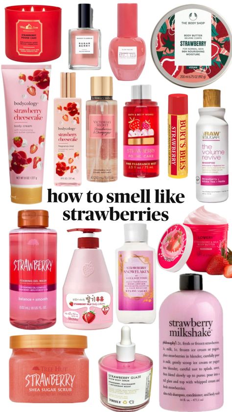 Smell Like Strawberries, Strawberry Perfume, Body Scents, Scent Combos, How To Smell Good, Strawberry Girl, To Smell Good, Body Hygiene, Beauty Routine Tips