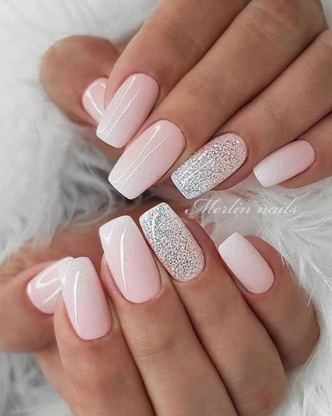 40+ Beautiful Wedding Nail Designs For Modern Brides - The Glossychic Wedding Nail Art Design, Unghie Sfumate, Makeup Nails Art, Wow Nails, Nail Design Inspiration, Wedding Nail, Wedding Nails Design, Blue Nail, Nail Art Wedding