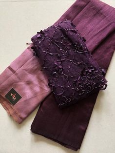 Organza and designer embroidered sarees – VIKA Boutique Organza Sari, Abhinav Mishra, Wine Colour, Saree Blouse Styles, Cotton Saree Designs, Raw Silk Saree, Indian Saree Blouses Designs, Saree Blouse Patterns, Lilac Pink