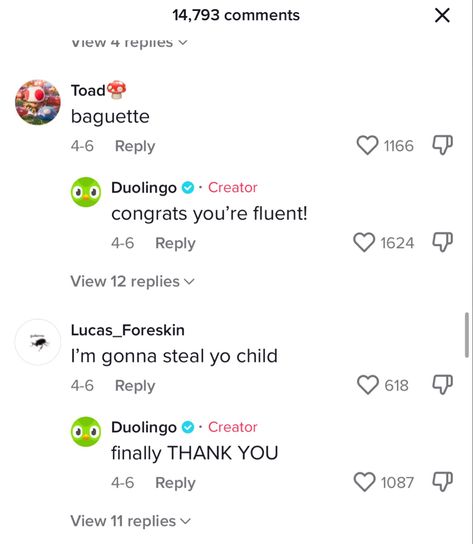 Duolingo Tiktok, Unhinged Tiktok, Duolingo Icon, Duolingo Memes, Tiktok Comments, Green Chicken, Youtube Comments, Best Friends Funny, Green Bird