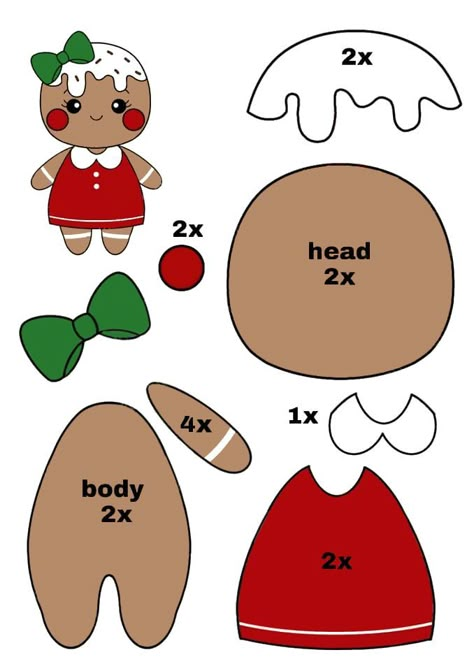 Gingerbread Crafts Sewing Patterns, Printable Gingerbread Man Template, Gingerbread Man Felt Pattern, Felt Gingerbread Ornaments, Blank Gingerbread Man Template, Gingerbread Plush Pattern, Diy Felt Christmas Ornaments, Idee Cricut, Gingerbread Crafts