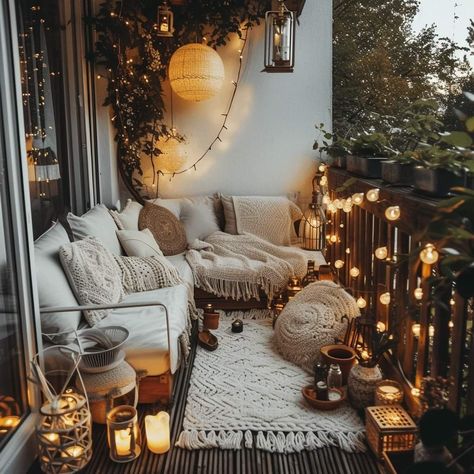 Balcony Meditation Space, Meditation Balcony, Apartment Porch Ideas, Villa Illustration, Hipstoric Home, Balcony Lighting Ideas, Patio Balcony Ideas, Marriage Outfit, Canada Birthday