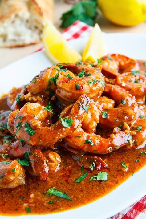 New Orleans BBQ Shrimp New Orleans Bbq Shrimp, Shrimp Bbq Recipes, New Orleans Recipes, Bbq Shrimp, Creole Recipes, Shrimp Dishes, Cajun Recipes, Seafood Dinner, Fish Dishes