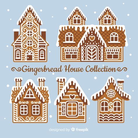 Intrincate gingerbread house collection Free Vector | Free Vector #Freepik #vector #freechristmas #freechristmas-card #freemerry-christmas #freehouse Cardboard Gingerbread House, Gingerbread House Template, Diy Gingerbread, Gingerbread House Designs, Gingerbread Christmas Decor, Gingerbread Village, Gingerbread House Decorations, Christmas Gingerbread House, Wrapping Ideas