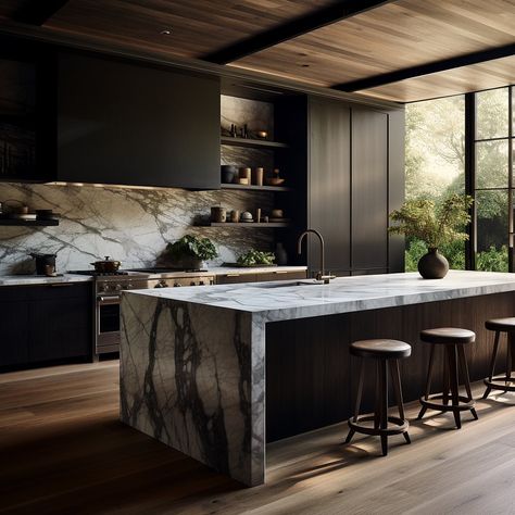 Industrial Contemporary Kitchen, Moody Masculine Interior Design, Modern Masculine Kitchen, Masculine Kitchen Ideas, Moody Modernism, Modern Kitchen Dark, Moody Kitchen Design, Kitchen Inspirations Luxury, Skill List