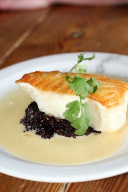 Recipe: Tsunami’s Roasted Sea Bass on Black Thai Rice with Soy Beurre Blanc - Memphis Local, Sports, Business & Food News | Daily Memphian Memphis Restaurants, Sea Bass Recipes, Seared Fish, Thai Rice, Shrimp Dishes, Black Rice, Supper Club, Sea Bass, Yummy Eats