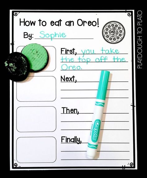 A fun how to writing prompt for first grade and second grade kids. How to Eat an Oreo! Perfect for literacy centers with first and second grade kids. #literacycenterfreebies #HowToFreebies #firstgrade #playdoughtoplato Cookie Writing, Oreo Writing, Writing For Kids, Cupcakes Oreo, Sequence Writing, Christmas Party Flyer, Second Grade Writing, Dessert Oreo, Third Grade Writing