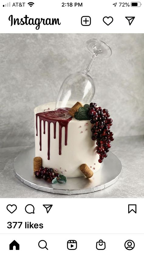 Wine Cake Designs, Wine Theme Cakes, Wine Glass Cake, Wine Cake, 6 Cake, Special Cakes, Birthday Cakes For Men, Cake Inspo, Birthday Idea