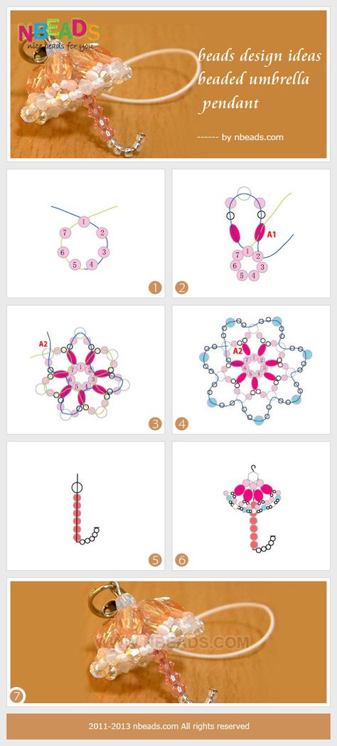 beads design ideas-beaded umbrella pendant Beaded Umbrella, Beads Design Ideas, Mini Umbrella, Beads Design, Jewerly Beads, Bead Weaving Patterns, Beaded Christmas Ornaments, Beaded Jewelry Tutorials, Beaded Crafts