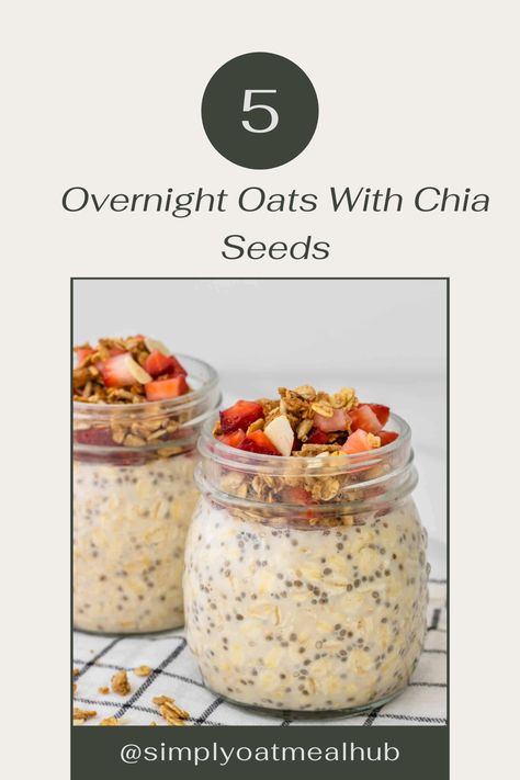 🕒 Busy mornings? No problem! Prep these Overnight Oats with Chia Seeds the night before for a quick grab-and-go breakfast. Full of protein, fiber, and nutrients! 🥥🥜 Save this recipe for the perfect meal prep option.	
#OvernightOatsRecipe #HealthySnacking #OatmealPrep #QuickAndEasyMeals #VeganRecipes #WholeFoods Over Night Oats And Chia Seeds, Overnight Oats Recipe With Chia Seeds, Over Night Oats With Chia Seeds Recipe, Oatmeal Chia Breakfast Overnight Oats, Chia Oatmeal Overnight, Overnight Oats And Chia Seeds, Overnight Oats Chia Seeds, Overnight Chia Oatmeal, Chia Seed Overnight Oats