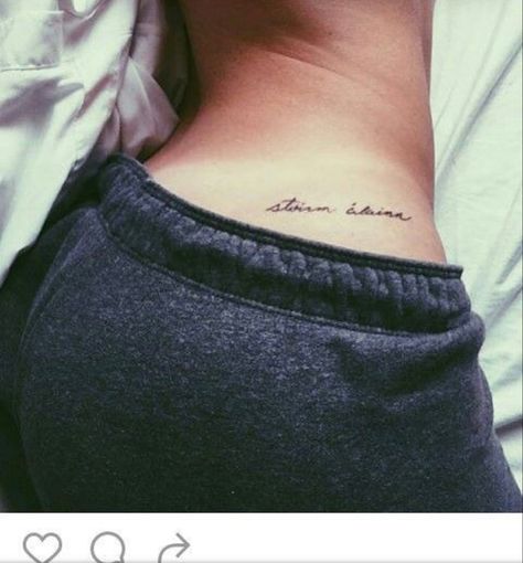 Small Hip Tattoos Women, Hip Tattoo Quotes, Small Letter Tattoo, Secret Tattoo, Strong Tattoos, Basic Tattoos, Waist Tattoos, Meaningful Tattoos For Women, Hip Tattoos Women