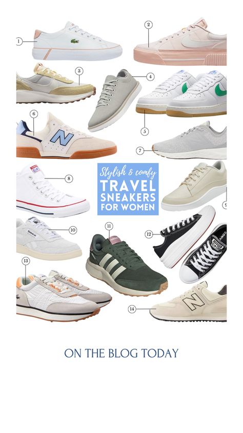 Best sneakers for women over 40 with New Balance, Adidas, Nike, Reebok, Allbirds, Lacoste lifestyle sneakers Adidas Lifestyle Shoes, Trendy Walking Shoes, Best Sneakers For Walking All Day, Comfort Sneakers Women, Womens Reebok Shoes, Tennis Shoes For Women Over 50, Classic Reebok Shoes Outfit Women, Retro Sneakers Outfit Women, Nike Lifestyle Shoes Women